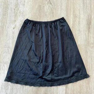 Womens Deena Black Vintage Slip Skirt - M